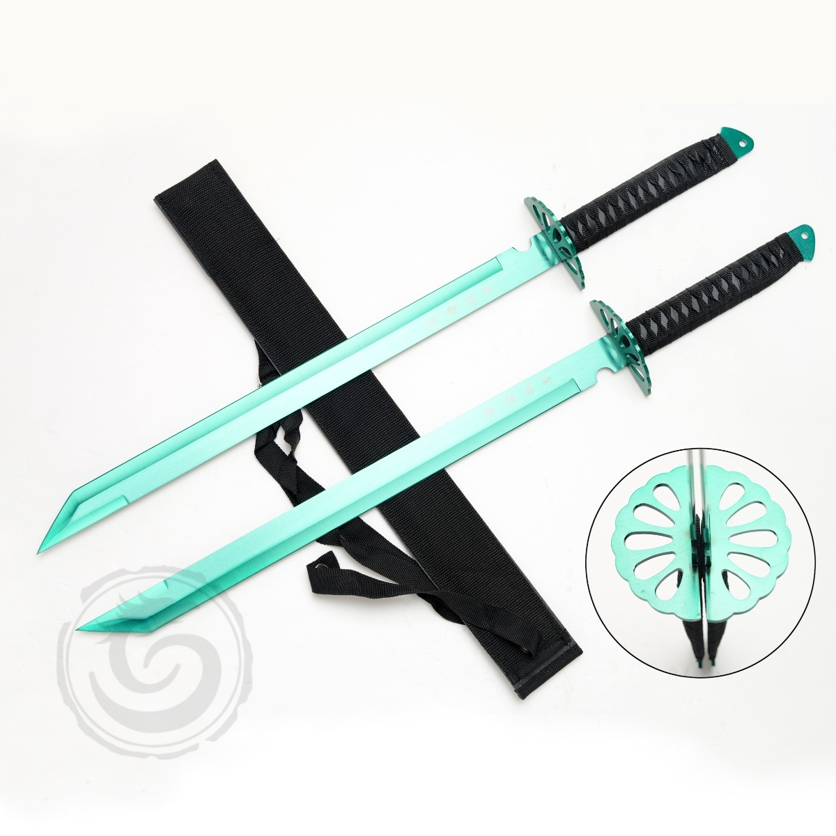 BladesUSA Green Twin Ninja Swords Set of 2
