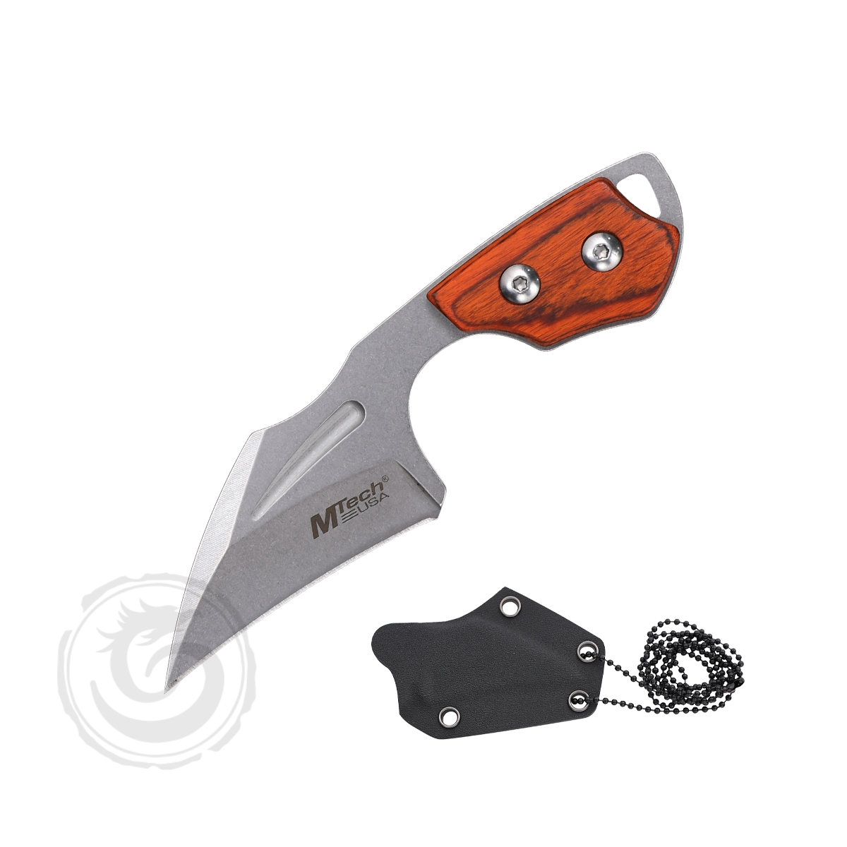 MTech 4.96″ Fixed Blade Knife Brown Wood Handle