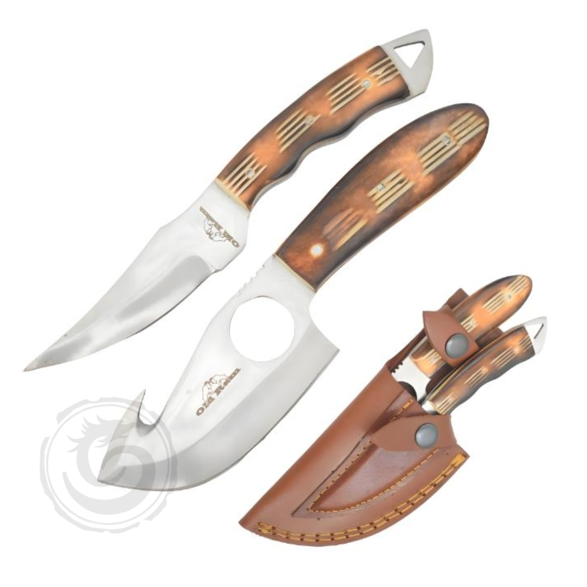 Old Ram Stainless Steel Gut Hook & Skinner Knife Combo Set