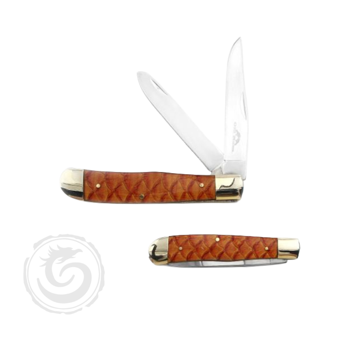 Old Ram Manual Folding Trapper Knife Brown
