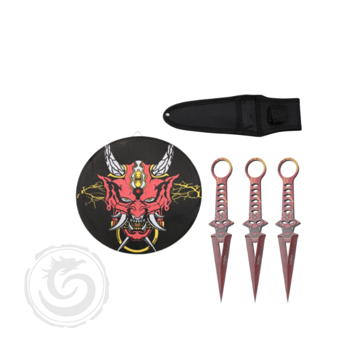 Perfect Point Red Demon Handle Throwing Knives Set of 3