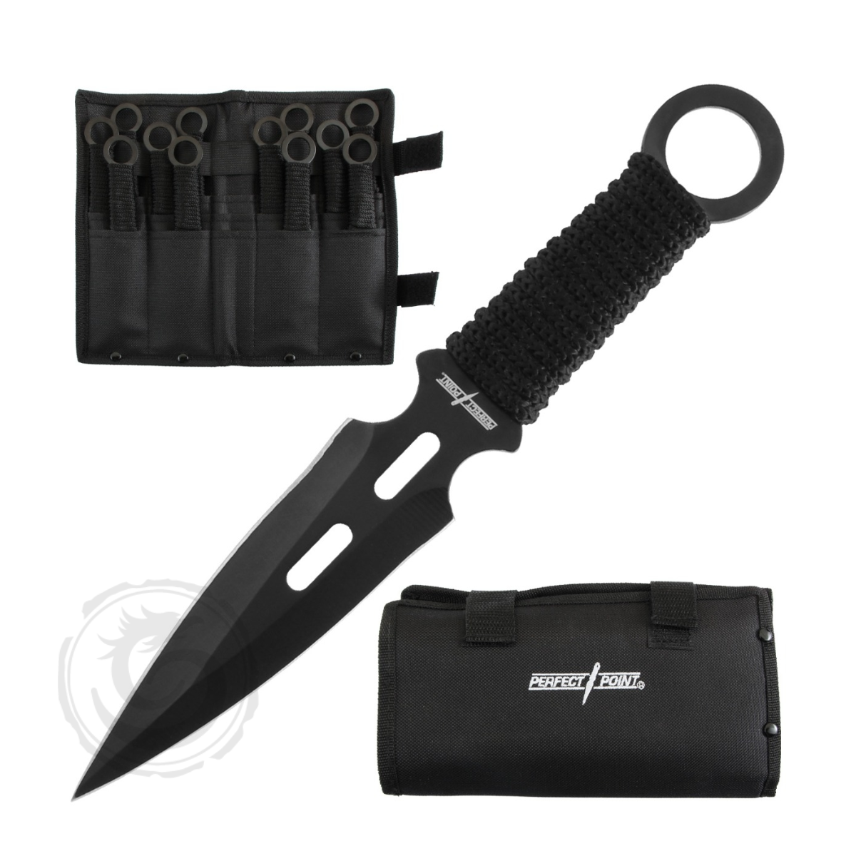 Perfect Point 12 Piece Throwing Knives Set Black
