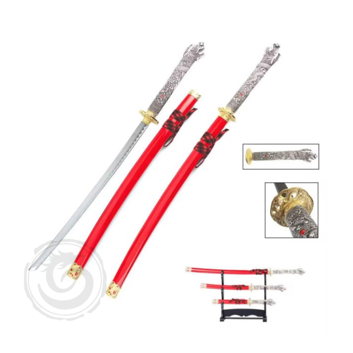 Snake Eye 3-Piece Sword Set with Display Stand