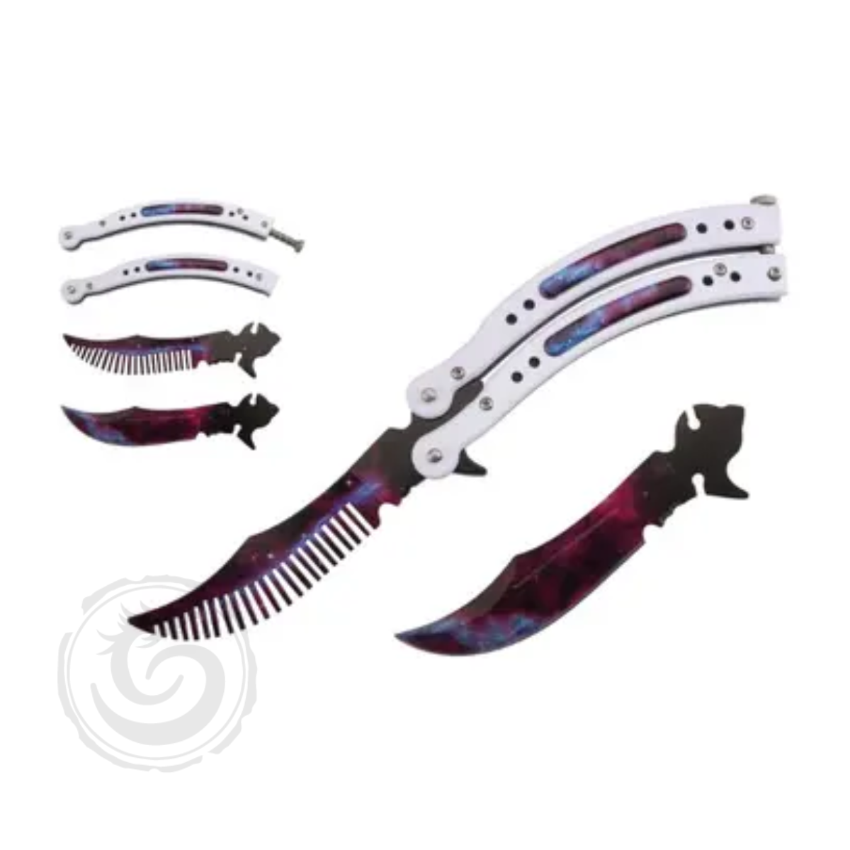 Snake Eye Trainer Butterfly Kit With Changeable Blades Galaxy White
