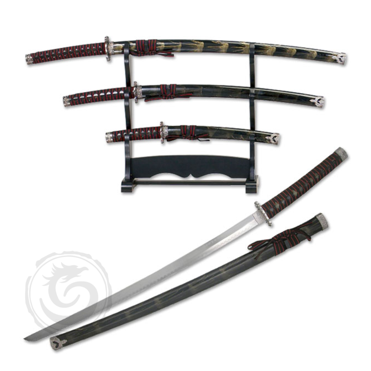Snake Eye Samurai Sword w/Stand Set of 3