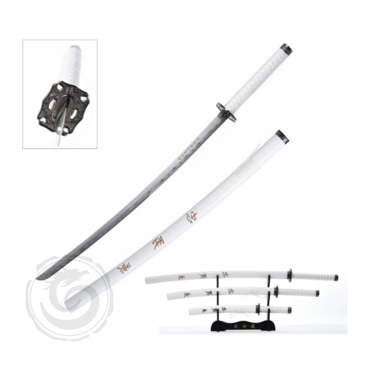 Snake Eye Warrior Dragon Design Japanese Katana Sword Set of 3
