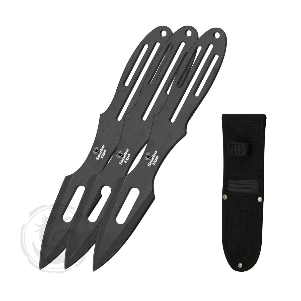 Snake Eye Skeletonized Drop Point Throwing Knife Set of 3