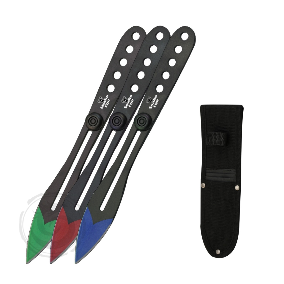 Snake Eye Two-Toned Skeletonized Throwing Knife Set of 3