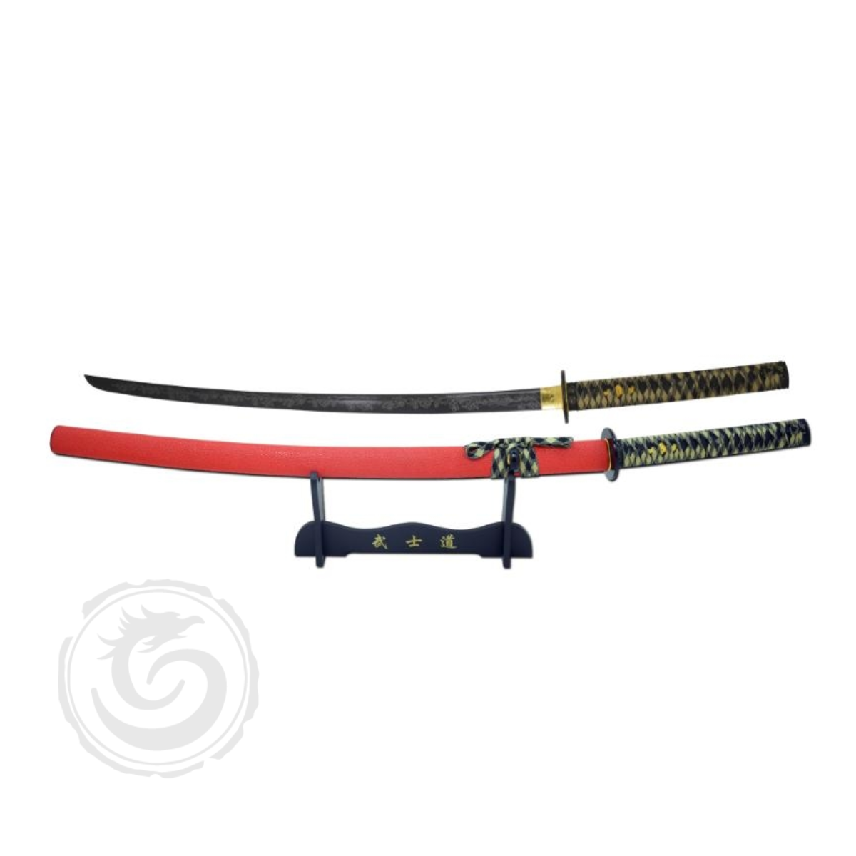 Snake Eye Etched Stainless Steel Katana Matte Red