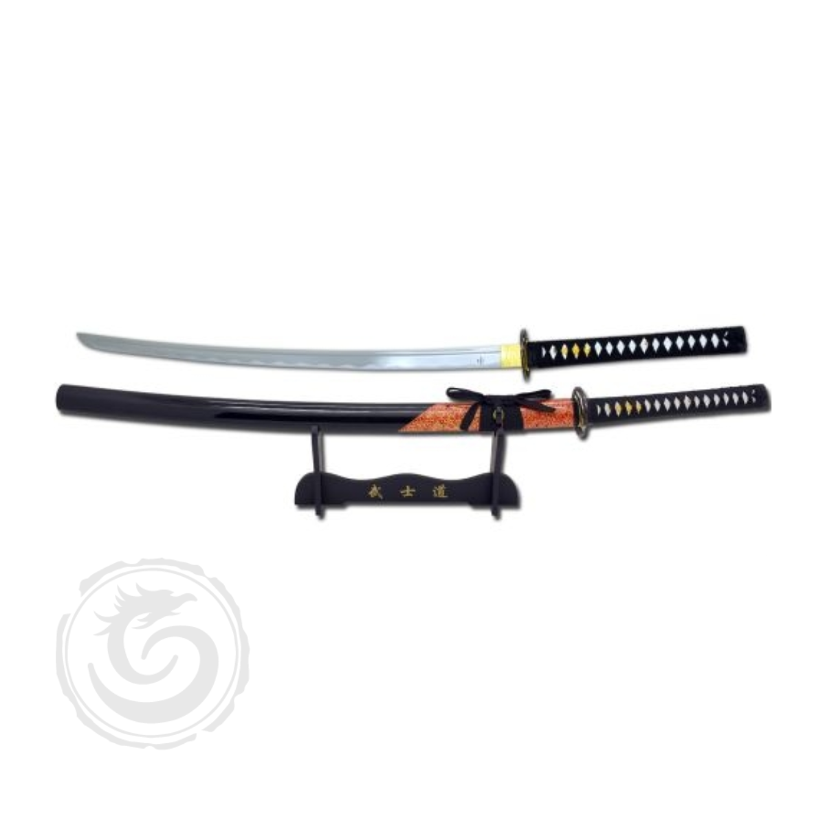 Snake Eye Japanese Samurai Katana Sword Phoenix Tsuba Black