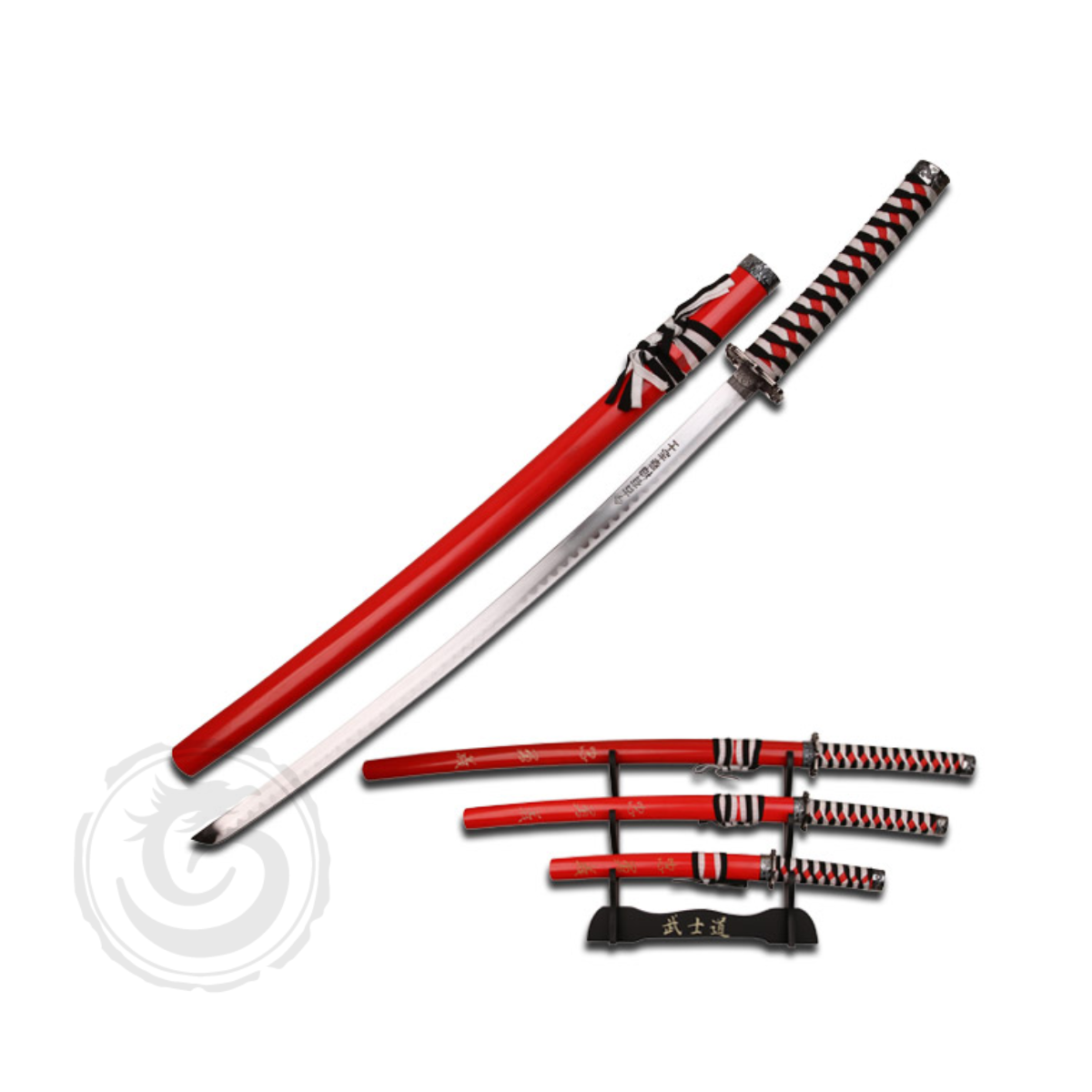 BladesUSA Dragon Samurai Katana Sword Set of 3