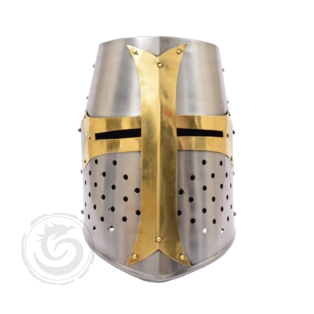 Medieval Warrior – Templar Brass Crusader Knights Helmet
