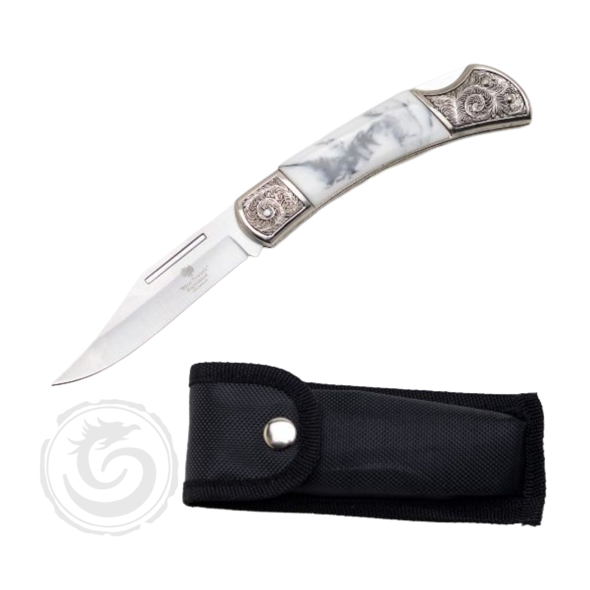 Wild Turkey Handmade Lock Back Manual Folding Knife White