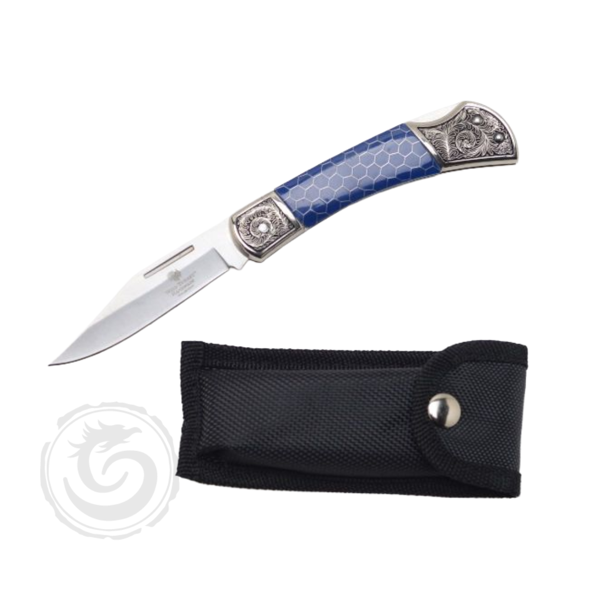 Wild Turkey Handmade Lock Back Manual Folding Knife Blue