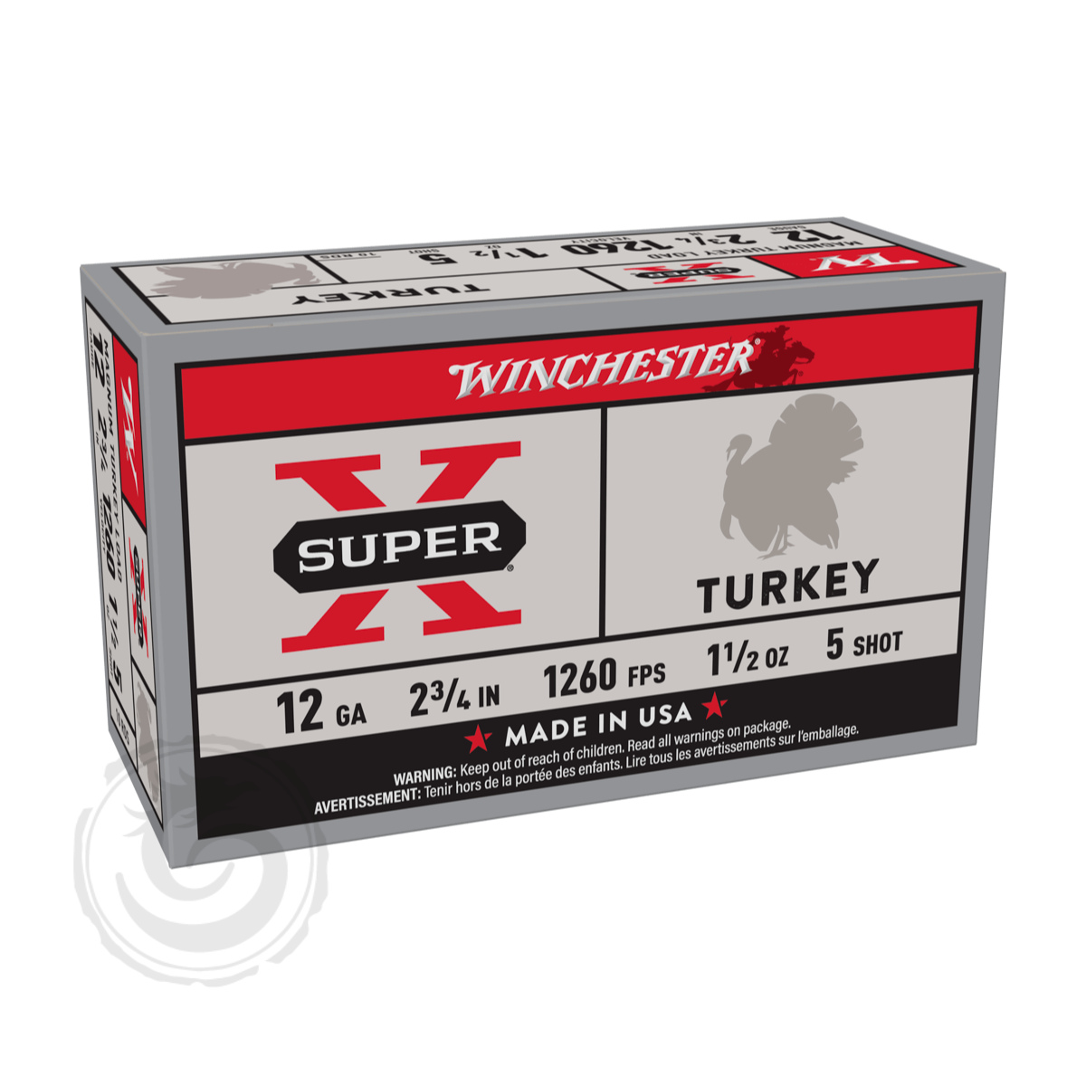 Winchester Super-X Turkey 12 Ga, 2.75″, 1-1/2oz, #5 Shot Box of 10