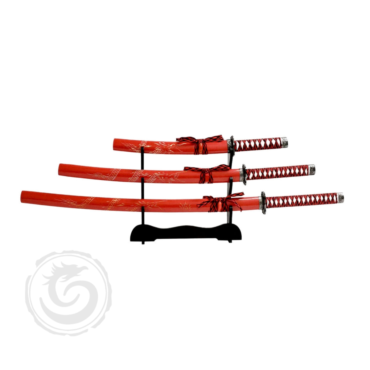 BladesUSA Samurai Sword Set with Display Stand Set of 3