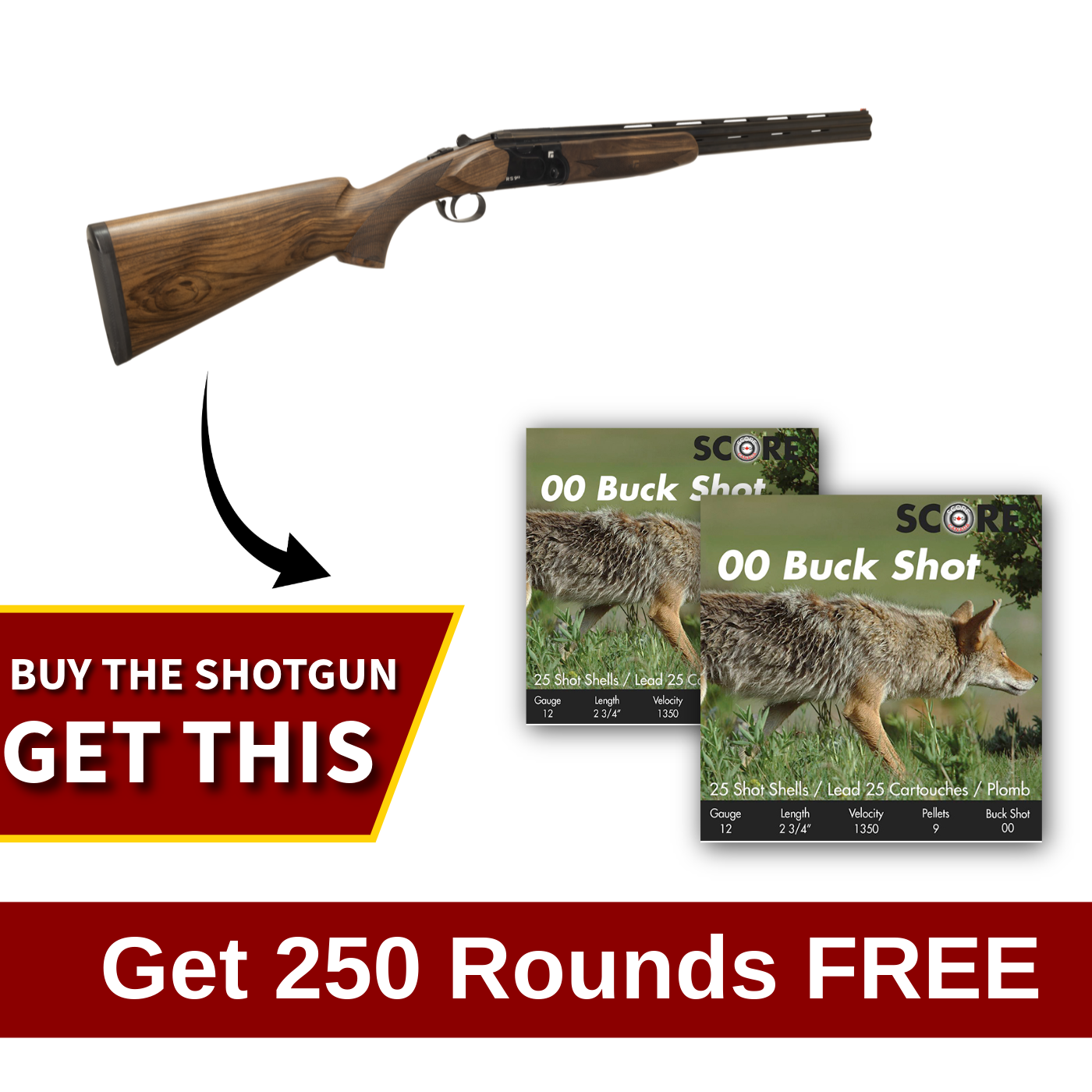Reximex RS 912 O/U 12 Ga 28″ Barrel Black w/Ammo Combo
