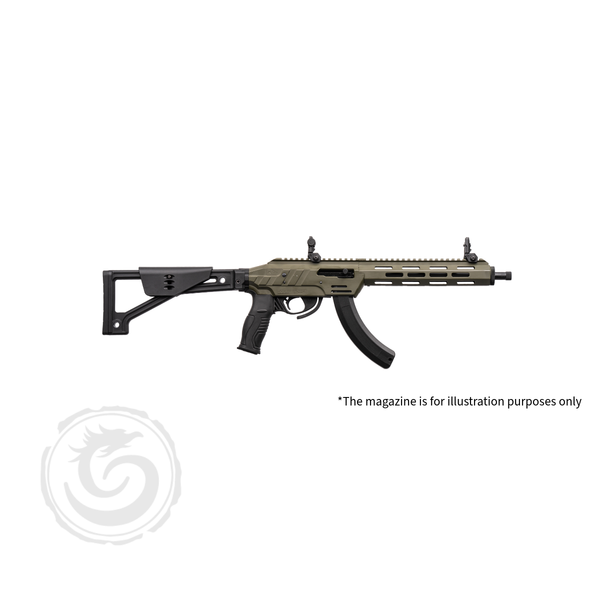 Adler RF224 Gen2 Tactical 22 LR 11.7″ Semi-Auto Rifle OD Green