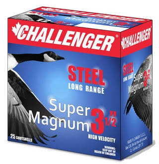 Challenger Super Magnum 12 Ga 1-1/2oz 3.5inch #BBB Steel Shot Box of 25