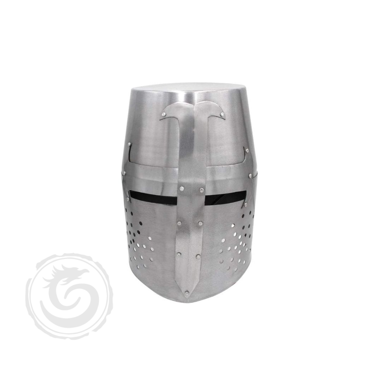 Medieval Warrior – Templar All Silver Crusader Knights Helmet